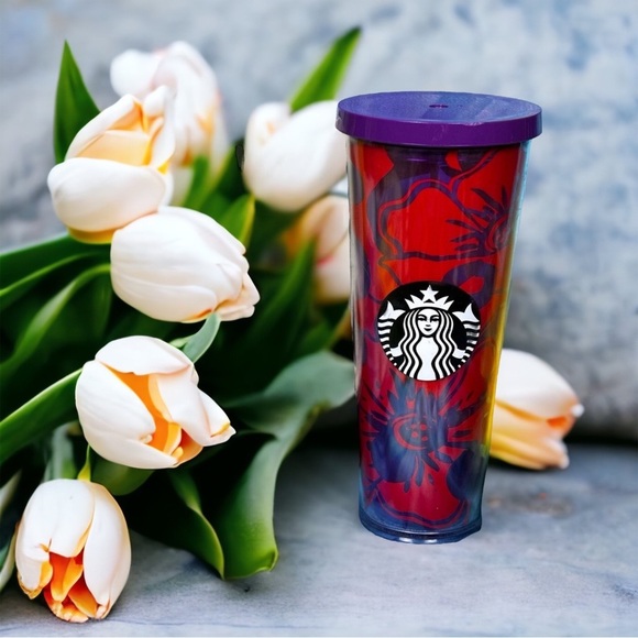 Starbucks 2014 Hibiscus Aloha Floral Venti Cold Cup Tumbler 24 oz - Picture 1 of 12